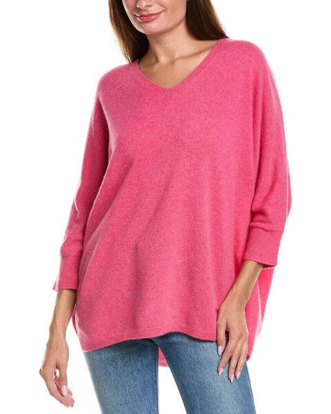 Two Bees Cashmere Lia Dolman Cashmere Tunic Sweater Women's Pink Os