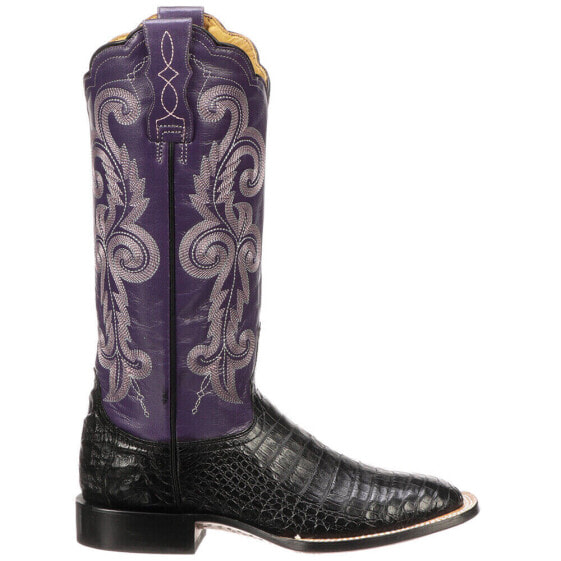 Lucchese Annalyn Crocodile Embroidery Square Toe Cowboy Womens Size 5.5 B Casua