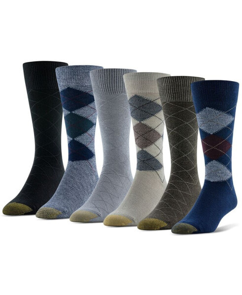 Men's Campbell Argyle Crew Dress Socks, 6-Pack