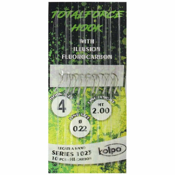 KOLPO Total Force Fluorocarbon 1023 2 m Barbed Tied Hook