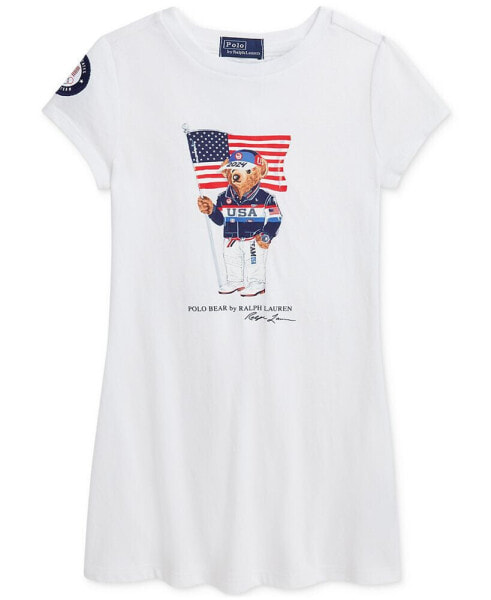 Toddler & Little Girls Team USA Polo Bear Cotton Jersey Dress