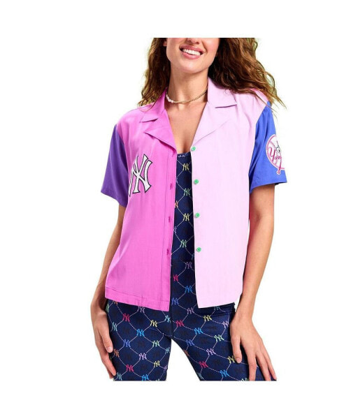 Women's New York Yankees Color Block Button-Up Shirt