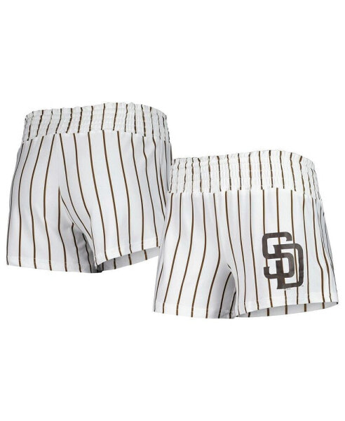 Женская пижама Concepts Sport womens White San Diego Padres Reel Pinstripe Sleep Shorts