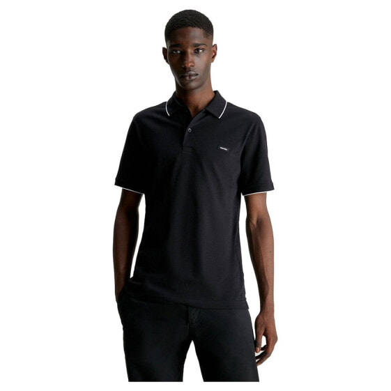 CALVIN KLEIN Stretch Pique Tipping short sleeve polo