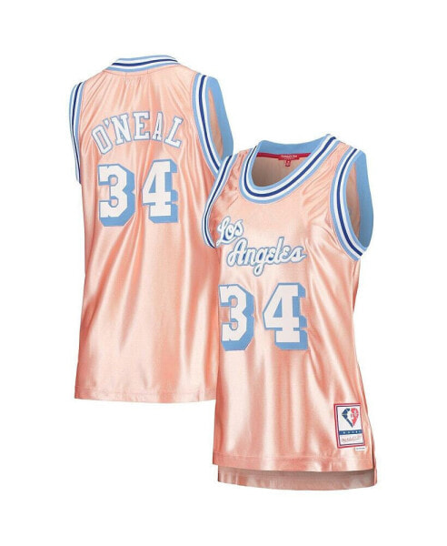 Women's Shaquille O'Neal Pink Los Angeles Lakers 75th Anniversary Rose Gold 1996 Swingman Jersey