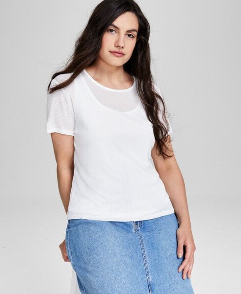 Women's Onion-Skin Crewneck Top, Created for Macy's