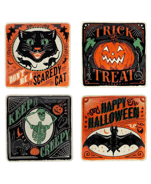 Scaredy Cat Dessert Plate, Set of 4