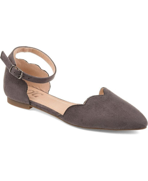 Women's Lana Scalloped Edge Ankle Strap Flats