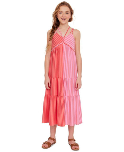 Big Girls Sleeveless Striped Maxi Dress