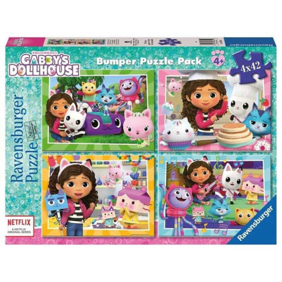 RAVENSBURGER Gabby´s Dollhouse 4x4 Pack Puzzle