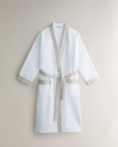 (420 gxm²) cotton linen bathrobe