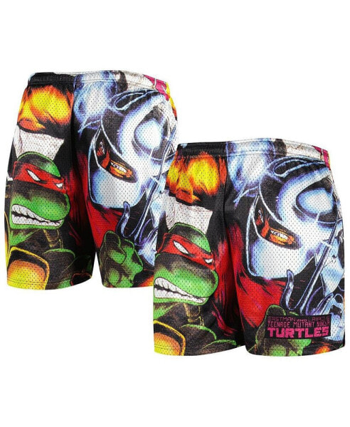 Men's Black Teenage Mutant Ninja Turtles Eastman & Laird 1984 Cover Retro Shorts