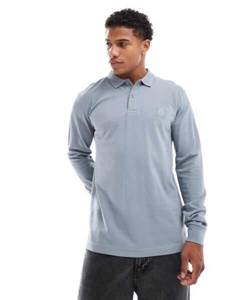 Marshall Artist long sleeve polo in grey