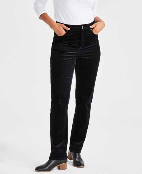 Women's High-Rise Straight-Leg Corduroy Pants, Created for Macy's