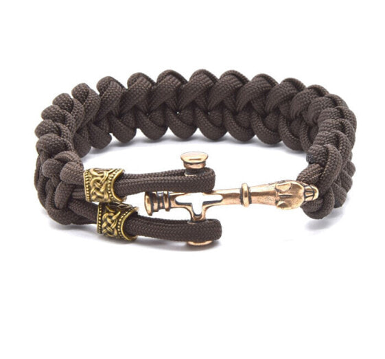 Stylish paracord bracelet Wolf Cross Bronze