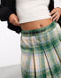 Aape By A Bathing Ape college tartan pleated mini skirt in green