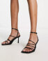 ASOS DESIGN Hamper strappy mid heeled sandals in black