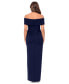 Women's Off-The-Shoulder Ruched Side-Slit Gown