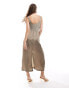 & Other Stories midi slip dress with soft corset detail and full hem in taupe