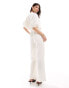 Pretty Lavish linen blend cut-out jumpsuit in cream