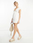 ASOS DESIGN crochet smock playsuit in cream