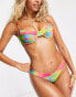 Kulani Kinis x Hannah Meloche underwire bikini top in multi rainbow check print