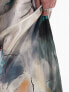 Topshop satin bias maxi skirt in marble print