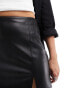 Hollister a-line faux leather mini skirt in black