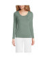 Women's Lightweight Jersey Skimming Long Sleeve Scoop Neck T-shirt