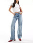 Mango straight leg jeans in light bleach wash