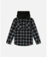 Toddler Boys Polar Fleece Shirt With Hood Black Plaid - Toddler|Child