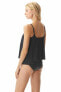 Michael Michael Kors 296383 Iconic Solids Double Layer Tankini Top Black LG