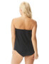 Contours by Coco Reef Clarity Bandeau Bra Sized Tankini Top, Black 001, 8/32 D