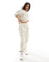 Six Stories Wifey teddy joggers co-ord in champagne