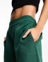 Pieces wide leg trousers co-ord in dark green