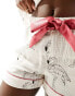 Chelsea Peers cheese cloth short sleeve revere and short pyjama set in flamingo print