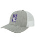 Men's Heather Gray, White Northwestern Wildcats The Champ Trucker Snapback Hat