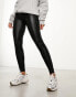 New Look wet look leggings in black