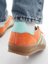 adidas Originals Gazelle Indoor trainers in orange and mint