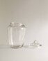 Glass cleaning jar with lid