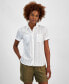 Women's Cotton Textured-Stripe Button Shirt