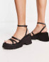 ASOS DESIGN – Trippy – Sandalen in Schwarz mit dicker, gerillter Sohle