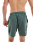 ASOS DESIGN swim shorts in mid length with cargo pockets in khaki