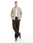 Fred Pery lightweight textured revere collar shirt in beige