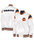 Men's White/Navy Chicago Bears Vintage-like Satin Full-Snap Varsity Jacket