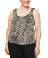 Plus Size Glitter-Print Jacket & Top Set