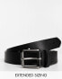 ASOS DESIGN smart faux leather belt with roller buckle in black