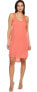 Heather 241146 Womens Silk Scoop Neck Sleeveless Tank Dress Melon Size X-Large