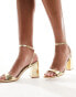 RAID Wide Fit Wink 2 block heeled sandals in gold