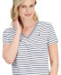 Women's Striped V-Neck Top